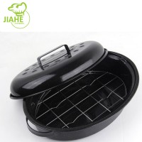 Enamel Oval Chicken And Duck Industrial Roaster Pan With Rack