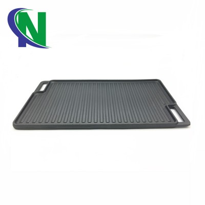 BBQ grill pan rectangular cast iron griddle