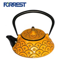 Yellow cast iron teapot enamel cast iron japanese teapot