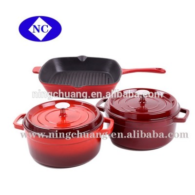 enamel cast iron cookware set pots and pans