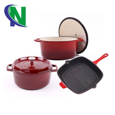 3 pieces hotsale enamel cookware set