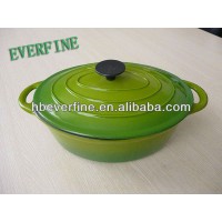 2QT Cast Iron Cocotte Dutch Oven Casseroles Apple Green