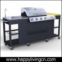 stainless steel big kitchen large bbq grill outdoor