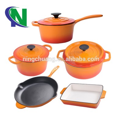 Cast iron enamel coating cookware