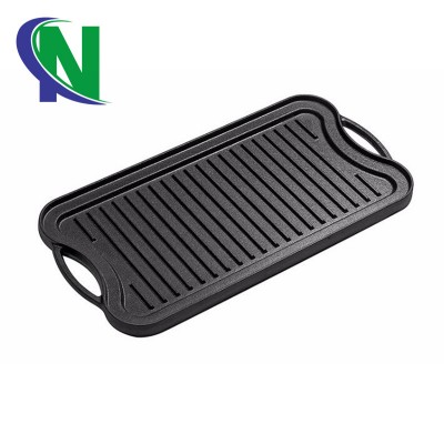 cast iron cookware bbq griddle/grill with handles