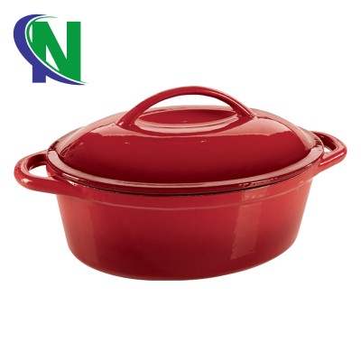 enamelled oval casserole cast iron oval roaster with lid